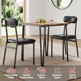 thumbnail image 4 of 3-Piece Dining Table Set for Two: Wooden Kitchen Table with Metal Frame and 2 Upholstered Chairs — Space-Saving for Apartment or Home Office (Retro), 4 of 7