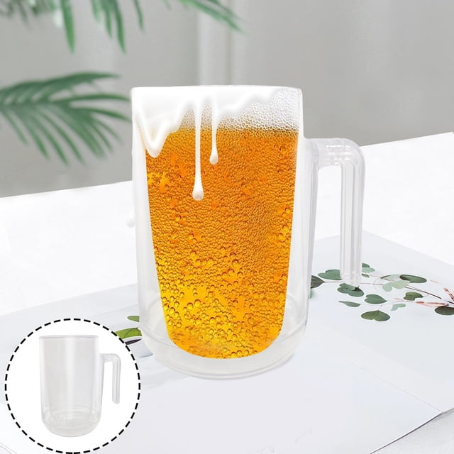 YAOMOBB Contenant de Boisson Froide Chope de Bière Glacée avec Poignée Sans Glaçons Nécessaire Tasse de Congélateur Isolée