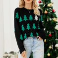 thumbnail image 1 of EGNMCR Chandail de Noël Laid Cadeaux pour Femmes Col Rond Imprimé de Noël Chandail Récréatif Tricoté Chandail Manches Longues Hauts, Cadeaux pour Femmes, 1 of 9