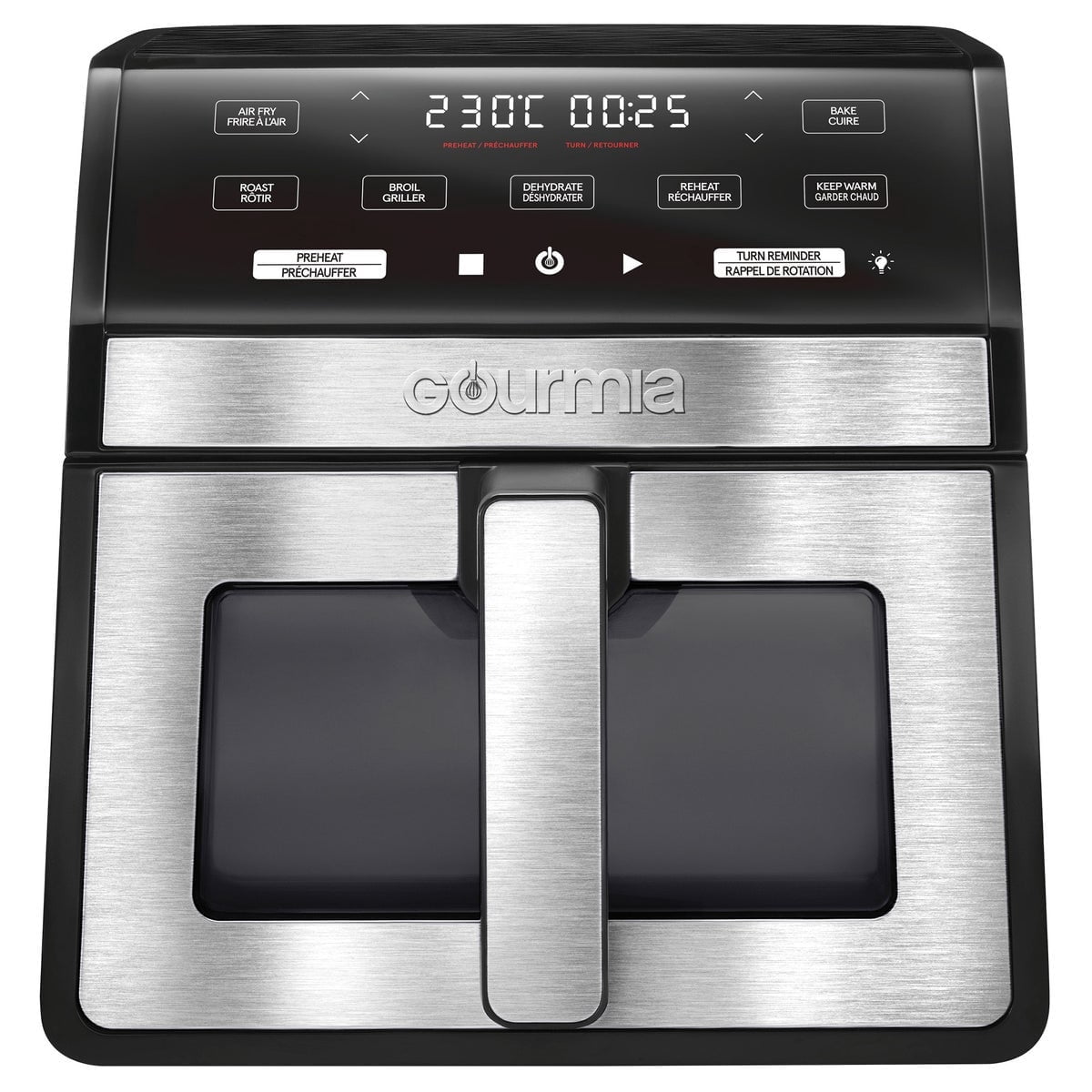 Refurbished Gourmia GAF858 7.57 L (8 qt.) Digital Air Fryer, Extra Large, Black