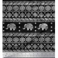 thumbnail image 1 of Soimoi Georgette Viscose Fabric Aztec & Tribal Elephant Animal Decor Fabric Printed Yard 42 Inch Wide, 1 of 3
