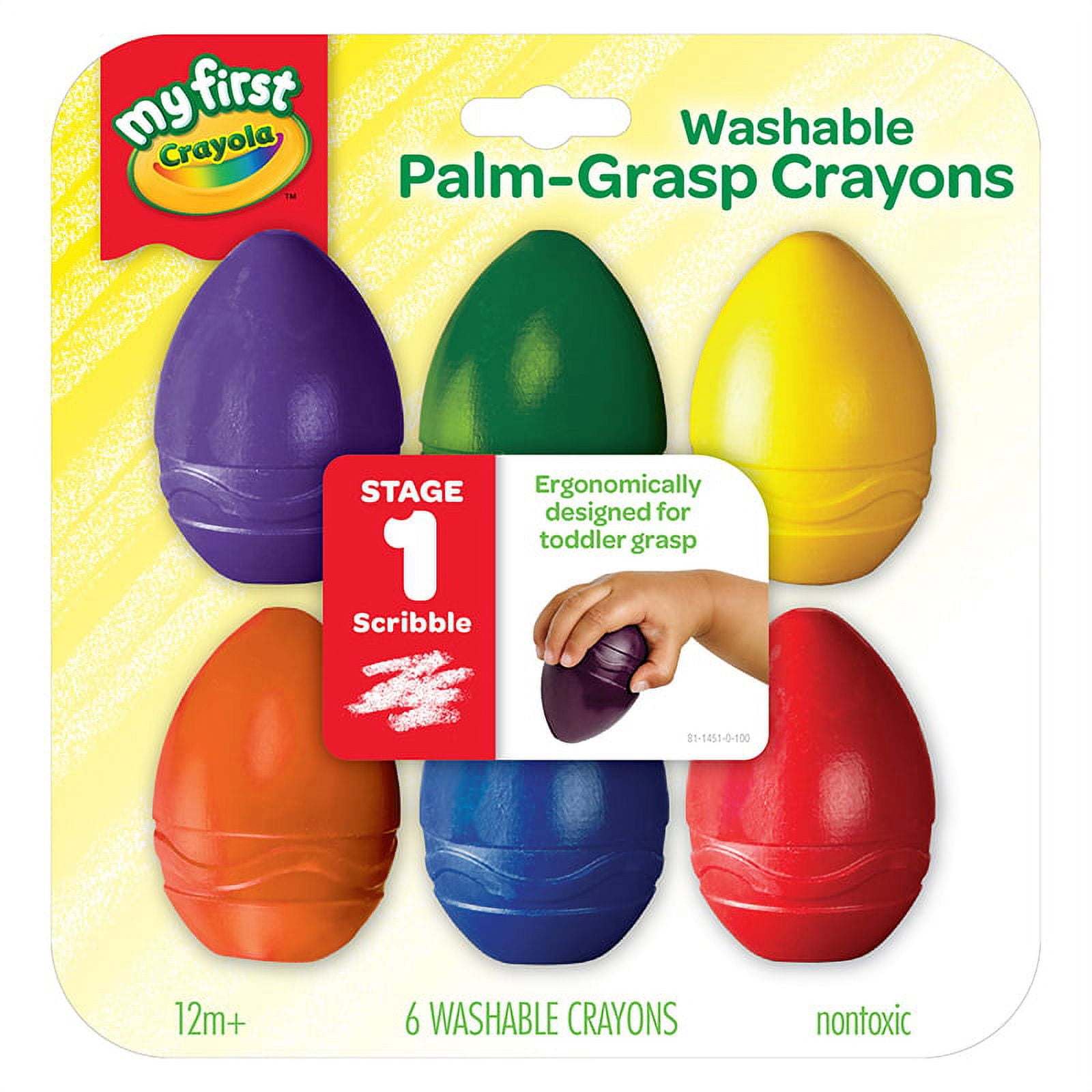 My First Crayola Craies de Cire Lavables à Prise de Paume, 6 Unités