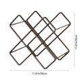 thumbnail image 2 of Black Black Refrigerator Wine Rack Diamond Shape For Beer And Wine Bottle Storage 11.8 X 11.8 Inches 1 Piece Iron Rack, 2 of 6