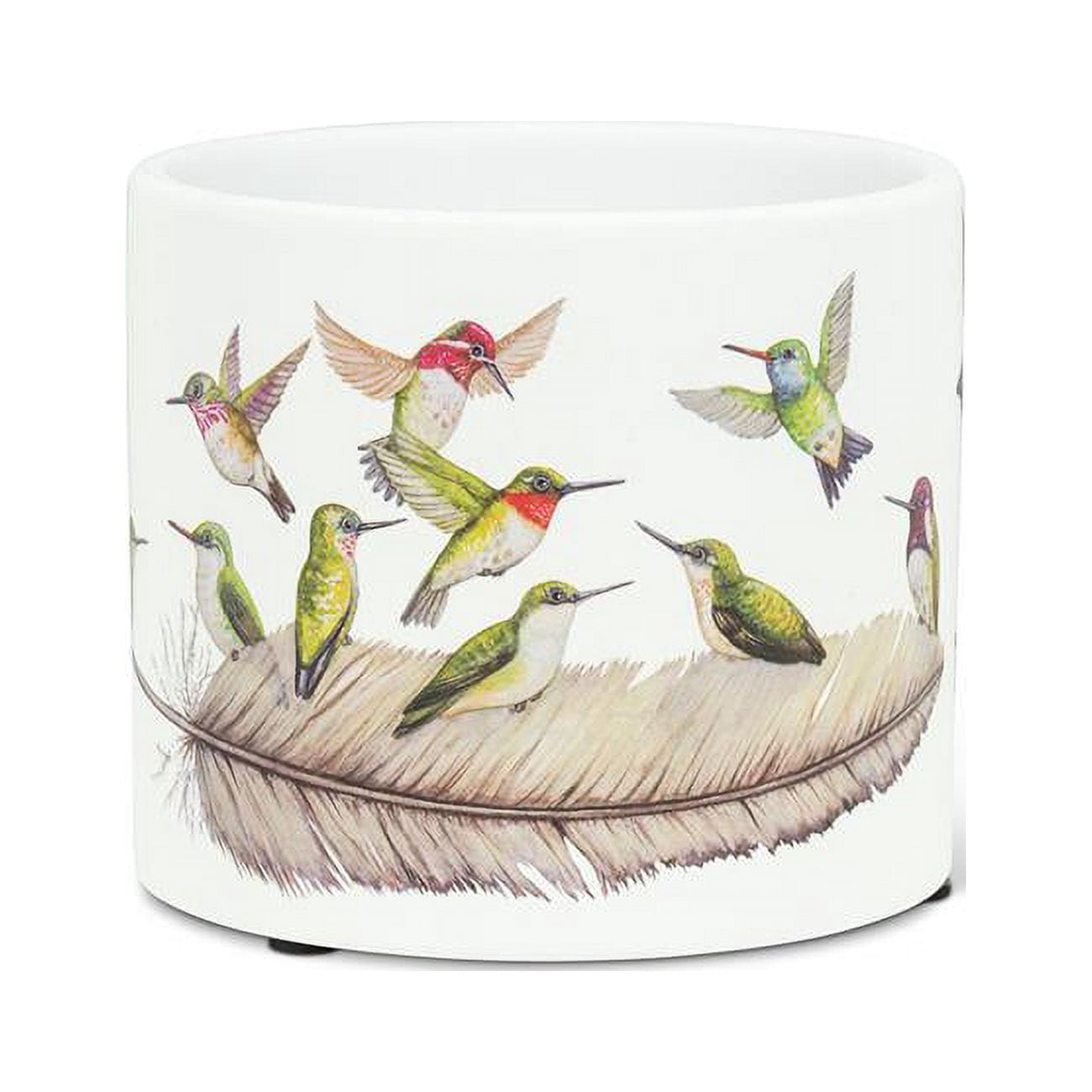 Abbott Collection AB-27-PL-WR-02-SM 4.5 in. Ceramic Hummingbirds Planter, White - Small