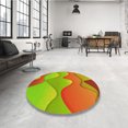 thumbnail image 4 of Ahgly Company Tapis d'Intérieur Ronds Transitionnels Lavables à la Machine Orange Rouge Orange, 6 Pieds Rond, 4 of 7