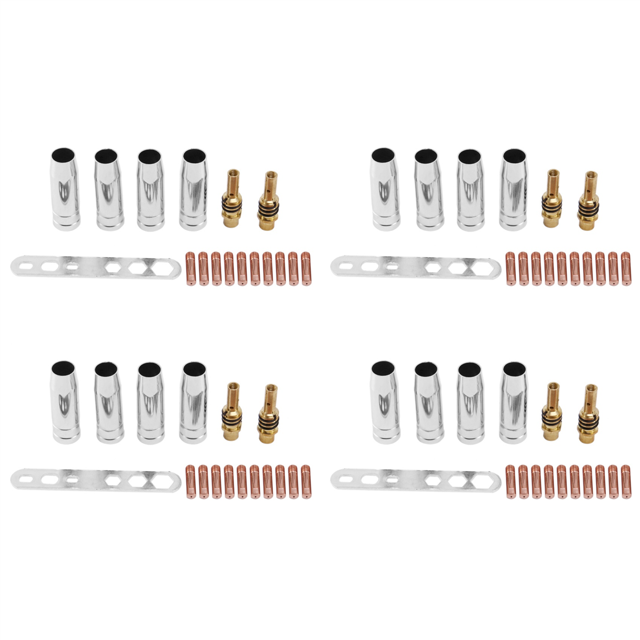 68Pcs 15Ak Mig/ Welding Nozzle Contact Tips 0.8X25mm M6 Gas Connector Holder Set