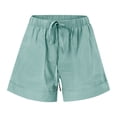 thumbnail image 4 of AherBiu Plus Size Women's Casual Drawstring Elastic Waist Boho Shorts with Pockets, Large, 4 of 7