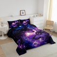 thumbnail image 3 of Erosebridal Couple Wolf Bedding Twin Comforter Set, Galaxy Floral Down Comforter, Romantic Animal Decor, Reversible, 3 of 7