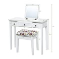 thumbnail image 2 of Costway Vanity Dressing Table Set w/Flip Top Mirror 3 Drawers 7 Compartments Makeup Desk, 2 of 10