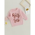 thumbnail image 3 of SUNSIOM Chandail d'Automne pour Fille, Manches Longues, Col Rond, Motif Brodé de Lettres et de Fleurs, Tricot, 3 of 8