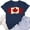 Bleu Foncé, variante sur Gyexs T-Shirt Graphique pour la Fête du Canada, Confortable et Décontracté, Manches Courtes, Col Rond, Haut pour Femme, T-Shirt Imprimé (Blanc et G)