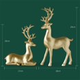 thumbnail image 2 of 2 Pcs/Set Rustic Reindeer Elk Figurines  Seated and Standing Deer Christmas Decorations  Home Office Desk Decor, 2 of 8