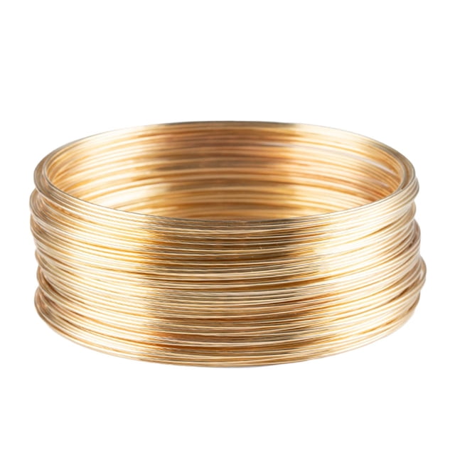 jifeng 50 Loops Jewelry Wire Memory Wire Art Memory Steel Wire for Necklace Earring Light Gold