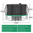 thumbnail image 3 of UIOWIO 14 ft Pumpkin Recreational Trampoline for Kids and Adults Outdoor Trampoline with Basketball Hoop Toddler Backyard Trampoline with Ladder,Enclosure Net,Storage Bag,Green, 3 of 7