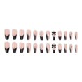 thumbnail image 4 of HLONK 24Pcs Gel Press on Nails  Gel French Long Fake Nails  Press on Tips With Glue  Rhinstone with Butterfly  NO.13, 4 of 7