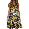 thumbnail image 2 of Ovzne Robes pour Femmes 2025 Robe Femmes Mode Vacances Été Couleur Unie Sans Manches Fête Plage Robe Grande Taille Maxi Robe Imprimée Liquidation, 2 of 6