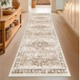 thumbnail image 1 of Beige Washable 2'6"x8' Kitchen Runner Rug Hallway Runner Long Bathroom Rug, Non-Slip Floor Rug for Large Entryway Indoor (2'6"x8' Beige/Latte), 1 of 7