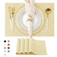thumbnail image 1 of SUTENGDA Sets de Table Tissés Croisés pour Table à Manger en Vinyle PVC Ensemble de 4 12x18 Pouces Jaune, 1 of 7