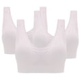 thumbnail image 1 of Bigersell Sports Bras for Women Clearance 3pc Exercise Bras Sets V-Neck Longline Bra Style B-60 Hook and Loop Bra Closure Seamless Wire-Free Bra Pack R-Multicolor L, 1 of 4