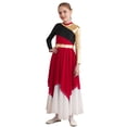 thumbnail image 1 of Yeahdor Robe de Danse pour Filles Enfants, Manches Longues Métalliques, Robe de Prière, Costume de Danse Bourgogne 14, 1 of 7