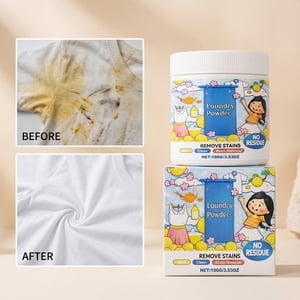 Aufmer Oxygen Based Poudre de blanchisserie, Détergent nettoyant pour détachant les vêtements, Détériorateur à usage multiple, Poudre à lavage brillant de tissu, Sode de nettoyage ménager