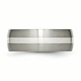 thumbnail image 3 of Titanium Sterling Silver Inlay 8mm Brushed Band Ring 12 Size, 3 of 6