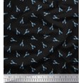 thumbnail image 1 of Soimoi Black Poly Georgette Fabric Sea Prawns Ocean Print Sewing Fabric Yard 52 Inch Wide, 1 of 1