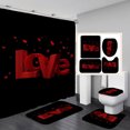 thumbnail image 2 of Deals Valentine's Day 4 Pieces Shower Curtain Set With Rugs Red Rose Shower Curtain For Bathroom Sets With Shower Curtain And Rug Purple Red Toilet Sets For Lovers Bed Sheet Set, 2 of 8