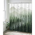 thumbnail image 2 of YULSATU Rideau de Douche en Polyester Vert Forêt Brumeuse, 72 Pouces x 72 Pouces Imperméable, 2 of 5