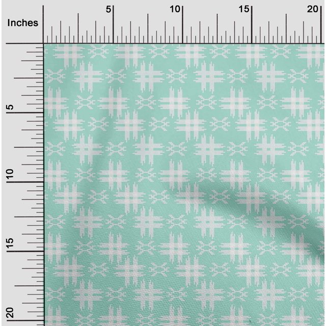 oneOone Polyester Lycra Fabric Check Kasuri Print Sewing Fabric BTY 56 Inch Wide