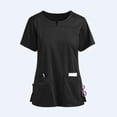 thumbnail image 2 of RKSTN Women's Short Sleeve V-Neck Pocket Care Workers Tops, 2 of 3