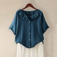 thumbnail image 2 of Blouses pour Femmes Décontractées à Col Rond Boutonnées T-Shirt Basique Confortable Détente Tendance Léger Été Vacances Chemise Douce 2025, 2 of 6