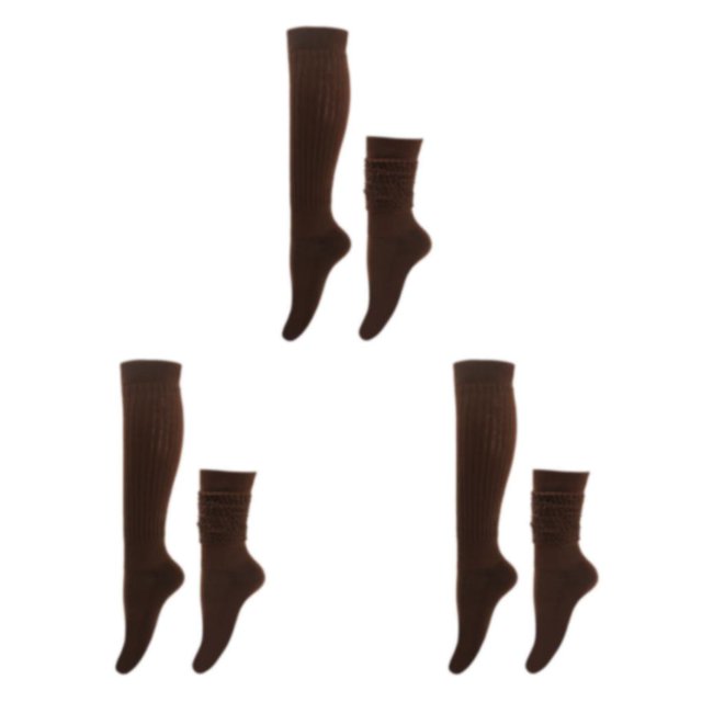 relayinert Lot de 2/lot Chaussettes Stablement Fixées Sans Fil en Vrac Confortables à Porter Polyester Polyester Rendu Respirant Café 3Ensemble
