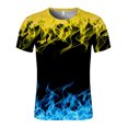 thumbnail image 1 of RKSTN Mens Shirts Manches Courtes Manches Courtes Flamme Impression Col Rond T-Shirt Blouse Hawaïenne Shirts for Men, 1 of 2