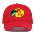 thumbnail image 1 of Bassproshops Printed Cotton Summer Outdoor Fishing Sun Protection Baseball Cap  (Red), 1 of 7
