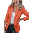 thumbnail image 2 of Innerwin Blazers Solid Color Women Cardigan Jacket Work Shawl Neck Slim Fit Business Jackets Orange 5XL, 2 of 7