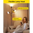 thumbnail image 3 of OUTON Torchiere Floor Lamp with Reading Light for Living Room, LED Standing Lampwith Remote Control for Bedroom, Modern Tall Reading Light, Black, 3 of 6