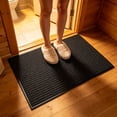 thumbnail image 5 of Polypropylene Rubber Door Mat, Solid Black Non Slip Entryway Rug with Tough Loop Fiber, Dirt and Mud Scraper, Waterproof Indoor Outdoor Front Door Doormat, 5 of 5