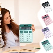 TTJ Desk Calculator Calculator Small Solar Battery Dualuse Purpose Calculator 12-digit Portable Calculator with Large Buttons for Study Business and Office Use