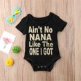 thumbnail image 4 of Xingqing Newborn Infant Baby Girl Boy Letters Short Sleeve O-Neck Button Closure Romper, 4 of 9