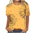 thumbnail image 2 of Liquidation d'Économies! T-Shirt Grande Taille pour Femmes BEFOKA, Blouse Décontractée d'Été pour Femmes, T-Shirt Décontracté Imprimé à Col Rond et Manches Courtes pour Femmes, 2 of 4