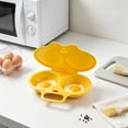 thumbnail image 4 of Fareti Food Grade Plastic Microwave Egg Poacher 2 Cavity Design Heat Resistant Perfect for Home Kitchen Breakfast, Yellow, 4 of 4