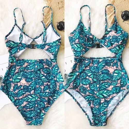 Maillot de Bain une-Pièce pour Femmes Tenue de Plage Maillot Rehausseur Monokini Bikini Bain