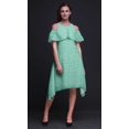 thumbnail image 4 of Bimba Robe Droite à Épaules Dénudées Style Chic pour Femmes à Imprimé Floral Vert Tunique d'Été - Très Grand, 4 of 6