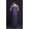 thumbnail image 3 of Bimba Bleu Royal Feuilles Florales et Imprimé Vêtement de Nuit pour Femmes Longue Robe Maxi à Bretelles Spaghetti Tenue de Sommeil Robe Medium, 3 of 5