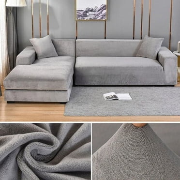Velvet Sofa Cover Thick Elastic 1/2/3/4 Seater Sofa Cover for Living Room Velvet Plush L Shaped Corner Sofa Cover Couch Cover