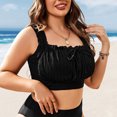 thumbnail image 2 of Birdeem Solid Color Lace-Up Strapless Plus Size Swimsuit Top for Women Beach, 2 of 12