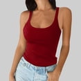 thumbnail image 2 of Lixiuxyad Ribbed Tank Tops For Women Women Spaghetti Strap Scoop Neck Ribbed Tank Tops Slim Fitted Cotton Camisole Basic Sleeveless Layering Shirts, 2 of 4