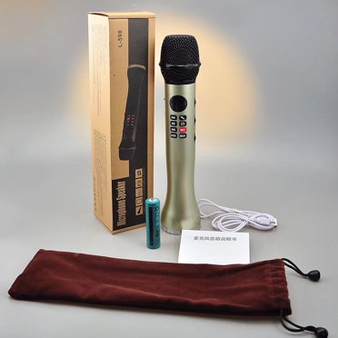 fashionhome L-598 Microphone Portatif pour Chanson K Microphone Sans Fil Bluetooth Microphone de Poche KTV Micro Haut-Parleur Bluetooth