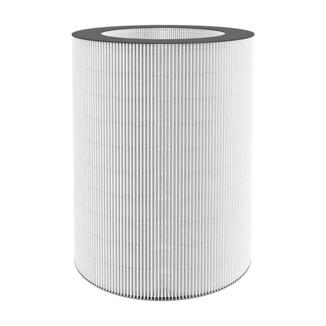 LA21 HEPA Filter H12 for LA333 smart air purifier, cylindrical white pleated filter with black top and bottom rims, removes over 98% of PM10 and PM2.5 indoor pollutants, lasts about 12 months depending on air quality.